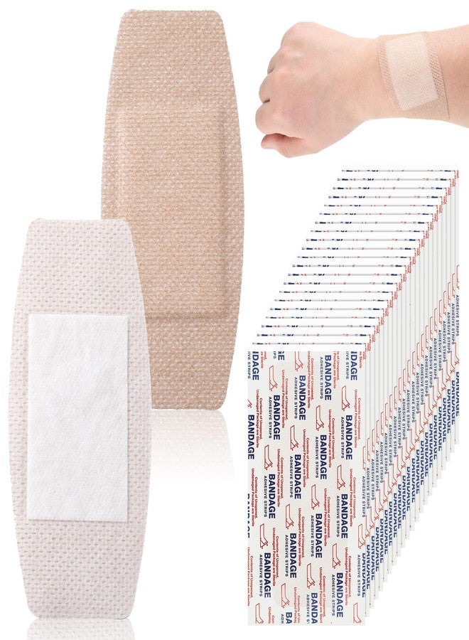 Funtery 60 Pcs Large Sensitive Skin Bandages Silicone Adhesive Bandages Bulk Elderly Painless Removal Silicone Wrappings for Sensitive Fragile Skin Delicate Wounds 3.9 x 2 in - Image 1